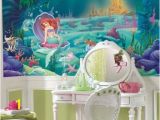 Disney Little Mermaid Wall Mural Roommates Disney Littlest Mermaid Chair Rail Prepasted Mural