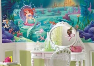 Disney Little Mermaid Wall Mural Roommates Disney Littlest Mermaid Chair Rail Prepasted Mural