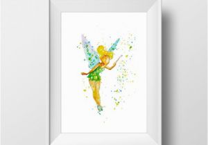 Disney Peter Pan Wall Murals Disney Tinkerbell Watercolor Art Print Tinker Bell Wall Art