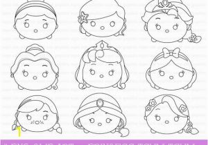 Disney Tsum Tsum Coloring Pages Princess Digital Stamps Tsum Tsum Stamps Princess Tsum Tsum Intstant Party Coloring Page Tsum Tsum Digital Stamp Princess