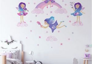 Disney Wall Mural Stickers Fairies Repositionable Fabric Wall Decal for Nursery or