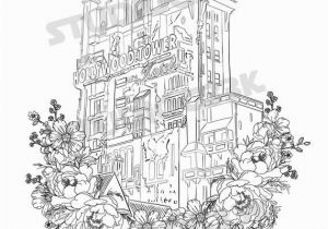 Disney World Rides Coloring Pages tower Of Terror Printable Coloring Sheet