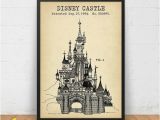Disney World Wall Mural Disney Castle Patent Print Digital Download Sleeping