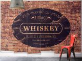 Distressed Brick Wall Mural King & Co Whiskey Wall Mural From Wallpaper Republic Size Small