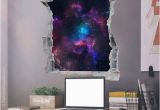 Diy Galaxy Wall Mural Space Wall Decal Galaxy Wall Sticker Hole In the Wall 3d