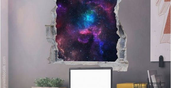 Diy Galaxy Wall Mural Space Wall Decal Galaxy Wall Sticker Hole In the Wall 3d