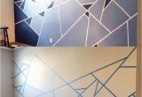 Diy Geometric Wall Mural Abstract Wall Design I Used One Roll Of Painter S Tape and