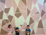 Diy Geometric Wall Mural Diy Geometric Feature Wall Final Product for This Project