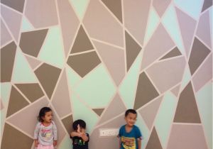 Diy Geometric Wall Mural Diy Geometric Feature Wall Final Product for This Project