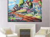 Diy Paint by Number Wall Murals Dream Villa Diy Painting by Numbers Kits Coloring Beautiful House Canvas Oil Unique Gifts Living Room Decor Framework Canada 2019 From