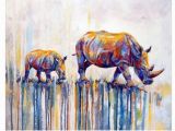 Diy Paint by Number Wall Murals Ween Abstract Animal Diy Painting by Numbers Kits Rhinoceros