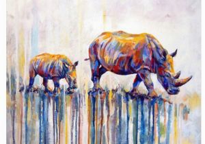 Diy Paint by Number Wall Murals Ween Abstract Animal Diy Painting by Numbers Kits Rhinoceros