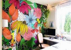 Diy Wall Mural Painting the Flower Wall Mural Interior Colors In 2019