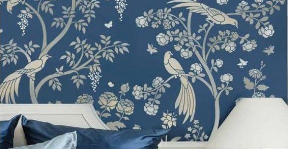 Diy Wall Mural Stencils Birds and Roses Chinoiserie Wall Mural Stencil Diy asian