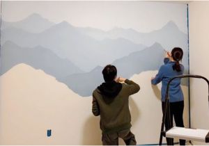 Diy Watercolor Wall Mural How to Paint A Mountain Mural On Your Bedroom or Nursery