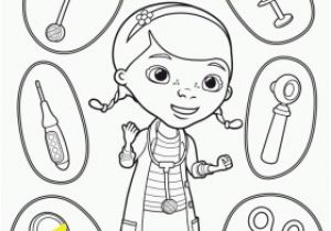 Doc Mcstuffins toy Hospital Coloring Pages Dottie Doc Mcstuffins with the Medical Instruments Coloring Page