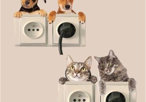 Dog Murals for Wall 3d Wall Stickers Decorative Switch Stickers Animal Wall Pvc Diy