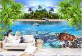Dolphin Wall Mural Decals 3d Wallpaper Custom Wallpaper Mural Wall Stickers Dolphin Bay Lover Background Wall Papel De Parede Wallpapers and Screensavers Wallpapers