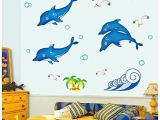 Dolphin Wall Mural Decals Amazon Removable Luminous Wall Sticker Blue Dolphin