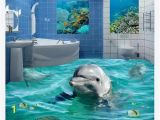 Dolphin Wall Mural Decals Customized 3d Self Adhesive Floor Mural Wallpaper 3d Bathroom Cute Dolphin Waterproof Floor Mural Stickers Pc Wallpaper In Hd Pc Wallpapers From