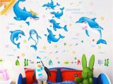 Dolphin Wall Murals for Bedrooms Shijuehezi] Dolphin Wall Stickers Animals Cartoon Wall Decals for