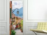 Door Murals Cheap Fashion Wall Art Italy Lake O town Street Buy at Factory Price