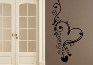 Door Murals Ebay Floral Love Heart Flowers Wall Art Sticker Wall Decal Transfers