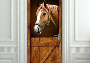 Door Size Murals Pulaton Door Mural Sticker Horse Stall Decole Cover Cling Poster