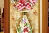 Door Size Wallpaper Murals Custom Any Size 3d Mural Wallpaper European Flower Vase Marble