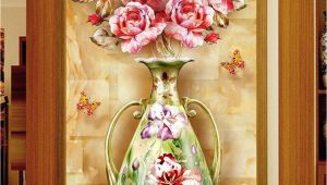 Door Size Wallpaper Murals Custom Any Size 3d Mural Wallpaper European Flower Vase Marble