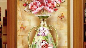 Door Size Wallpaper Murals Custom Any Size 3d Mural Wallpaper European Flower Vase Marble