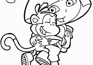 Dora and Boots Coloring Pages to Print Dora the Explorer and Boots Hugging Color Sheet