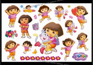 Dora the Explorer Wall Mural Dora the Explorer with Flowers Wall Stickers for Kids Room