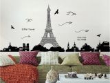 Dorm Room Wall Murals Penate Eiffel tower Wall Stickers Living Room Bedroom Dormitory Decor Environmental Wallpaper