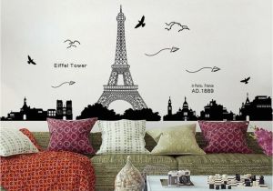 Dorm Room Wall Murals Penate Eiffel tower Wall Stickers Living Room Bedroom Dormitory Decor Environmental Wallpaper