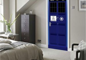 Dr who Tardis Wall Mural Marki New Doctor who Wall Decal Blue Tardis Fathead Style Door Wall Sticker Graphic Unique Mural Cosplay Gifts Wn642a Full Wall Mural Decals Full Wall