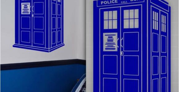 Dr who Tardis Wall Mural Tardis Wall Decal Doctor who Style Sticker Kids Room Wall Decor 36" X 22"