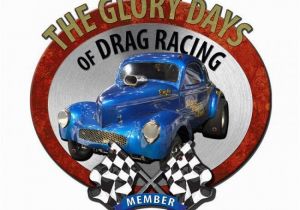 Drag Racing Wall Murals Glory Days Drag Racing 3 D Metal Sign Vintage Style Retro