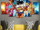 Dragon Ball Wall Mural 5 Pieces Dragon Ball Z Super Goku Anime Cartoon Modern Decor