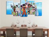 Dragon Ball Wall Mural Dbs Happy Family asymmetrical 5pcs Wall Art Canvas