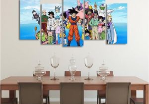 Dragon Ball Z Wall Mural Dbs Happy Family asymmetrical 5pcs Wall Art Canvas