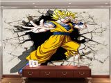 Dragon Ball Z Wall Mural Großhandel Dragon Ball Fototapete 3d Anime Wandbild Benutzerdefinierte Cartoon Wallpaper Jungen Kinder Schlafzimmer Wohnzimmer Große Wand Kunst Room