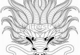 Dragon Head Coloring Pages Head Of Chinese Dragon In Zentangle Style for Tatoo Adult