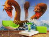 Dragon Wall Murals Large Beibehang Tapety Hd 3d Wallpaper Stereo 3 Dragon Head Snake