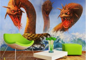 Dragon Wall Murals Large Beibehang Tapety Hd 3d Wallpaper Stereo 3 Dragon Head Snake