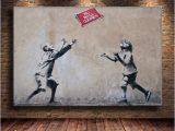 Drawing Murals On Wall 2019 Unframed Framed Mural by Banksy 2 Canvas Prints Wall Art Oil Painting Home Decor 24×36 From Mingfeng2018 $5 98