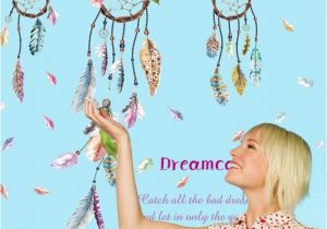 Dream Catcher Wall Mural Us $3 56 2018 Wall Stickers Lucky Dream Catcher Feathers Wall Sticker Decal Mural Art Vinyl Decals Home Decor Fashion Diy In Wall Stickers From Home
