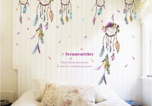 Dream Catcher Wall Mural Us $4 23 Off Colourful Feathers Dream Catcher Wall Art Stickers for Fice Shop Study Room Home Decoration Diy Pvc Wall Mural Decals In Wall