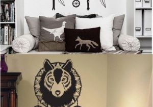 Dream Catcher Wall Mural Wolf Dream Catcher Wall Decal Art Home Decor Wall Sticker