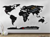 Dry Erase World Map Wall Mural World Map Wall Decal with Antarctica World Map Wall Art